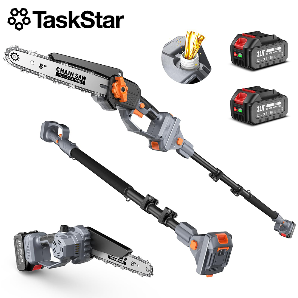 Gardening Tools Brands - TaskStar 8インチ伸縮式剪定鋸 ガーデンツリープルーナー チェーンソー 調節可能 15フィート