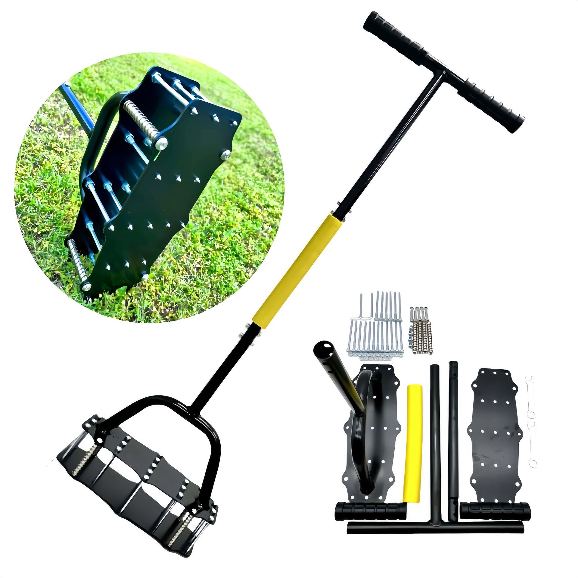 Gardening Tools In - 工業用グレードの手動土壌回転機、スプリング式ガーデン省力土壌パンチャー、芝生土壌緩め器、カスタマイズ可能なOEMツール