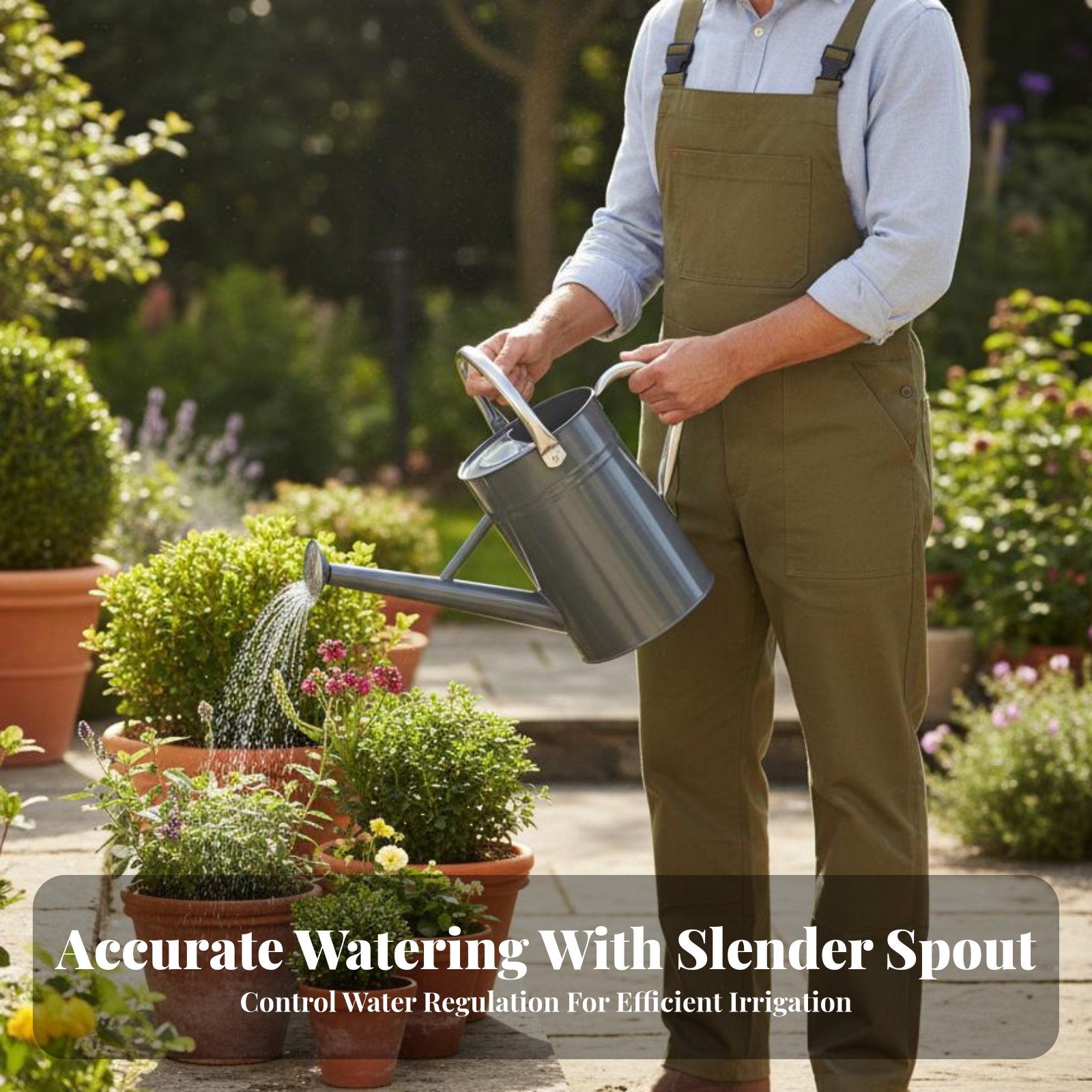 Gardening Tools Vintage - 5L ガーデン水まきポット 頑丈な水まき缶 スプリンクラーヘッド付き 植物給水器 漏れ防止設計