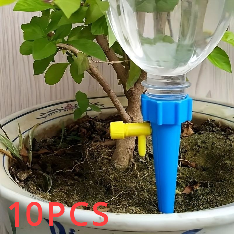 Gardening Tools Kit For Home Garden - 10個入り 花用調整可能自動点滴灌漑システム 家庭用バルコニー鉢植え植物 庭園灌漑ツール