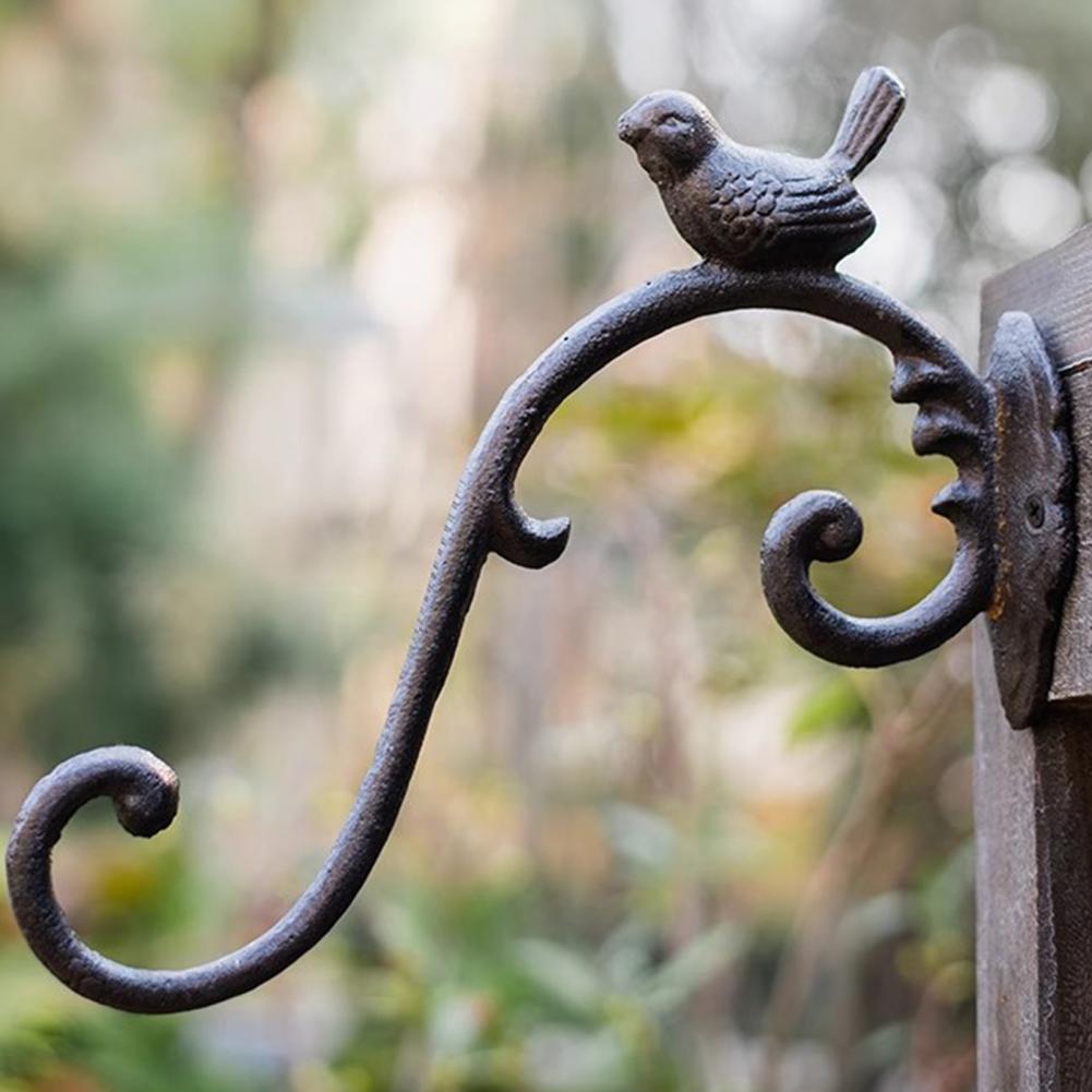 Gardening Tools Vintage - ヴィンテージ鉄製バードケージ型壁掛けフック、金属製バードプラントハンギングバスケットフック、庭、農家、ガレージの装飾用