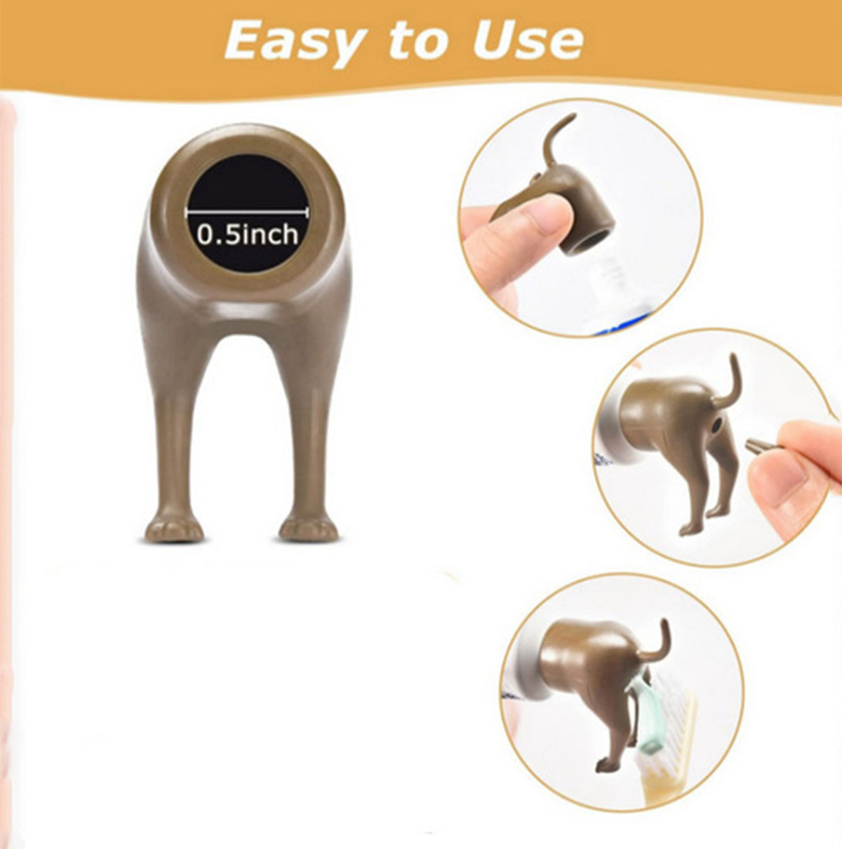 面白いうんち犬のお尻歯磨き粉トッパー、創造的なディスペンサー - Fertilizer Dispenser のレビューと価格