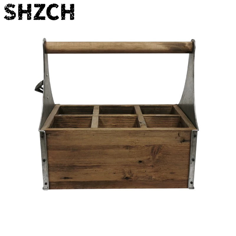 素朴な木製＆金属製収納キャディー（ハンドル付き）、ヴィンテー - Gardening Tools Vintage のレビューと価格