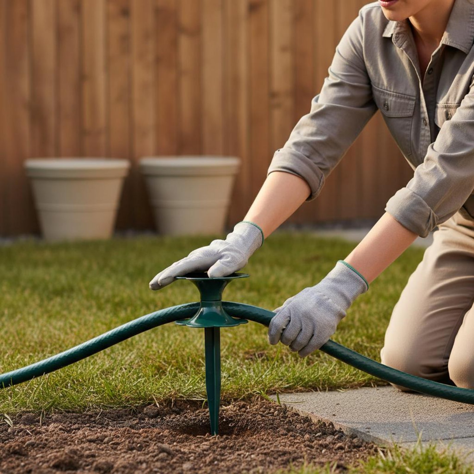 ガーデンホースガイド スパイク式 簡単設置 ガーデンホースガ - Gardening Tools Guide のレビューと価格