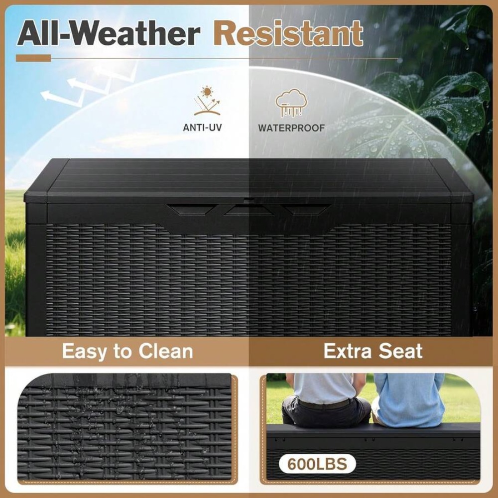 大型ロック式屋外収納ボックス 120ガロン 防水デッキボック - Gardening Tools Plastic のレビューと価格