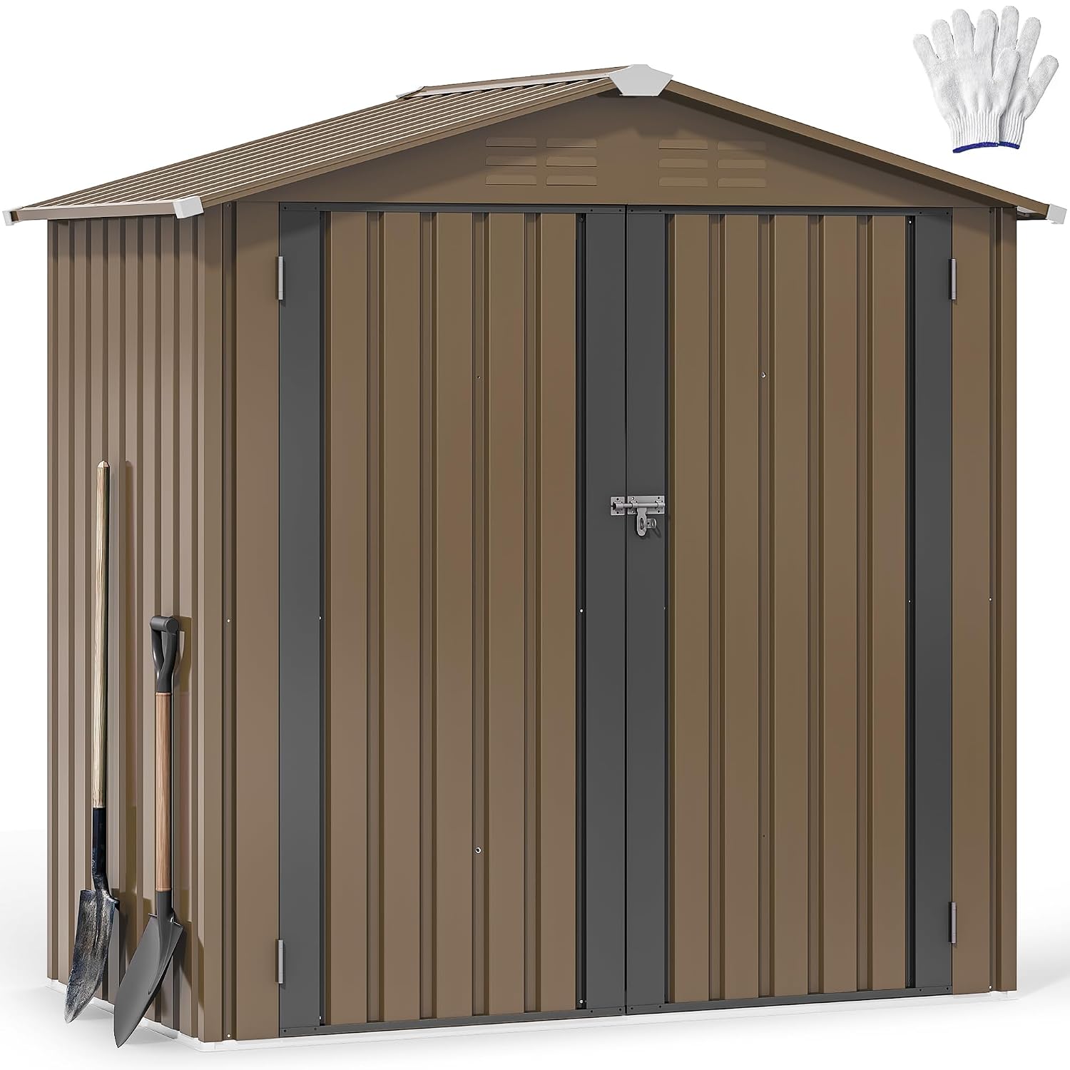 6x4フィートの金属製屋外収納庫、防水ツール小屋、頑丈な収納 - Gardening Tools In のレビューと価格