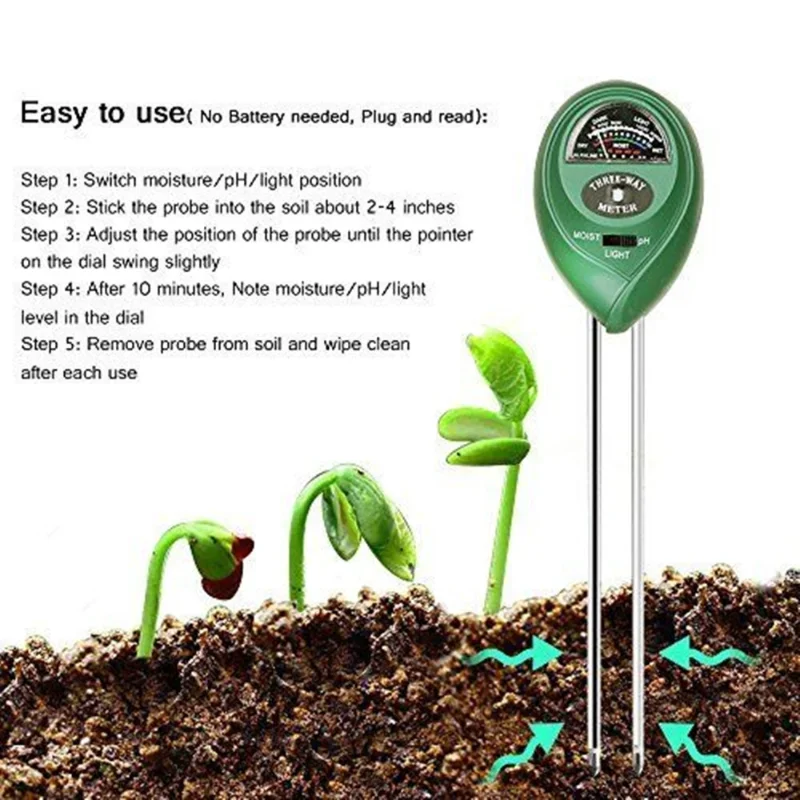 ガーデンPHメーター 日光3in1 土壌PHテスター 庭の花 - Moisture Meter Plant のレビューと価格