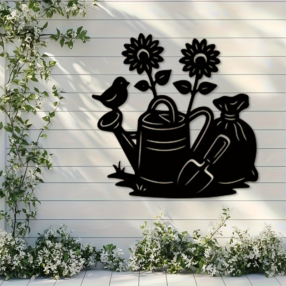 1 個黒漆塗りの金属製フラワーガーデニングツールウォールアー - Gardening Tools Vintage のレビューと価格