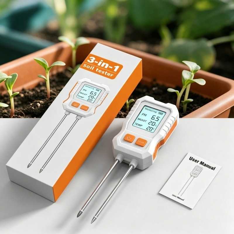 3-in-1デジタル土壌テスター、デュアルプローブ付き、高精 - Moisture Meter Plant のレビューと価格