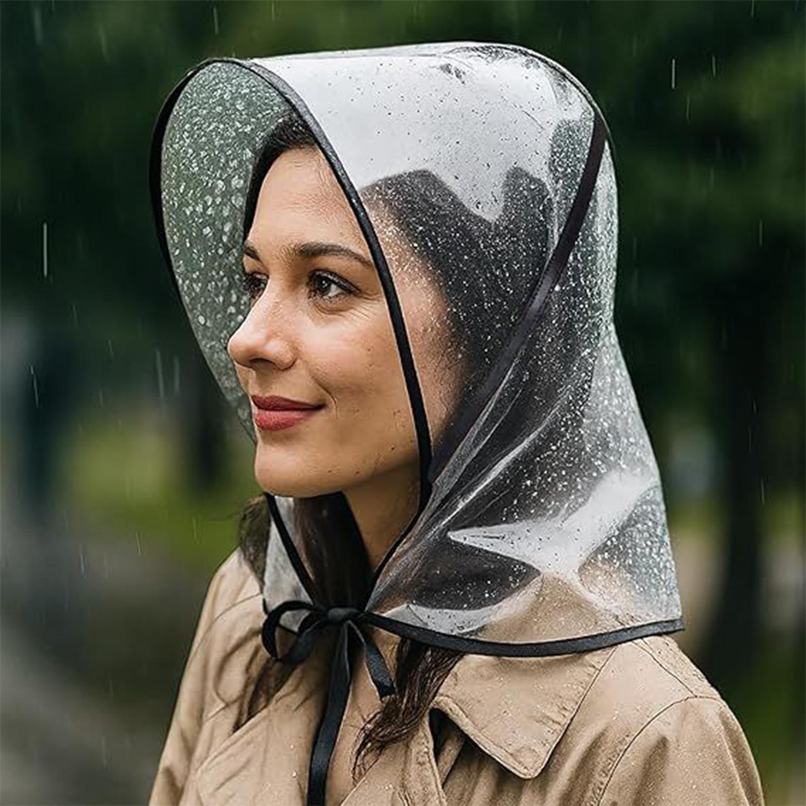 クリアな再利用可能な防水レインハット、女性用、広いつば付き、 - Gardening Tools Store のレビューと価格