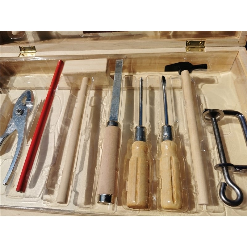 子供実生活木製大工箱ツール男の子のふりおもちゃ木製ツールセッ - Gardening Tools 5 Year Old のレビューと価格
